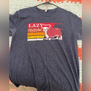 Next Level Apparel Navy and Red Graphic Tee